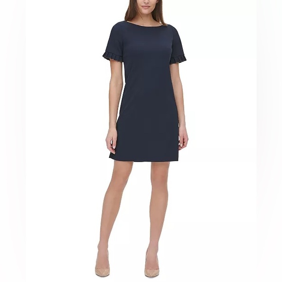 Tommy Hilfiger Dresses & Skirts - Tommy Hilfiger Navy Mini Dress with Ruffle Sleeves